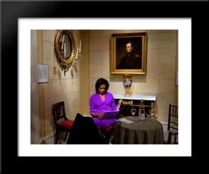 Michelle Obama looks over her speech at the Metropolitan Museum of Art - Picture 1 of 1
