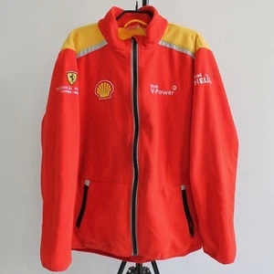 VINTAGE! F1 Ferrari Scuderia Shell Helix Full Zip Formula Uno F1 Fleece Jacket - Picture 1 of 12