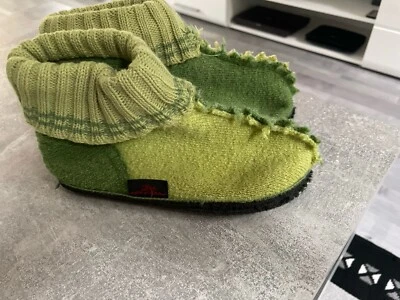 Beck Kitz-Pichler Hohe Hausschuhe Hüttenschuhe Pantoffeln Kinder Nessie grün 32 - Bild 1 von 4