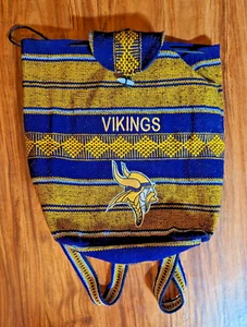 NFL Minnesota Vikings Cloth Backpack Cinch String Bag Tote Drawstring Pouch - Picture 1 of 3
