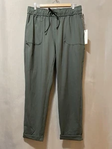 NWT Rachel Zoe Women Elastic Waist Mid-Rise Rayon Slim Leg Jogger Size L Green - Picture 1 of 11