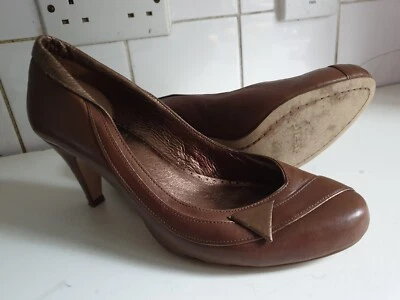 DIESEL DESIGNER UK 6 EU 39 MUJER MARRÓN ZAPATOS DE SALÓN DE CUERO REAL ZAPATOS TACONES Foto 1 de 4