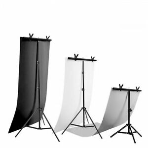 Black/White PVC Background or T-shape Photography Backdrop Support Stand Kit