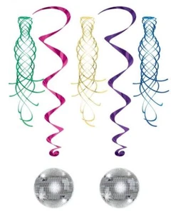 Disco Bola Fiesta Suministros Decoraciones Brillos y Giros 5 Decoraciones Colgantes - Imagen 1 de 1