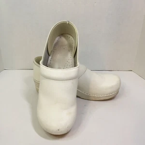 Dansko Women’s Professional White Leather Clogs Size EU 40 US 9 Some Scuffing - Picture 1 of 12