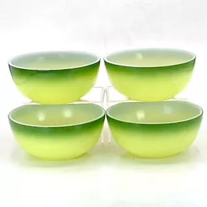 Vintage Hazel Atlas Informal grün und gelb Dessert Obstschalen 4er Set - Bild 1 von 9