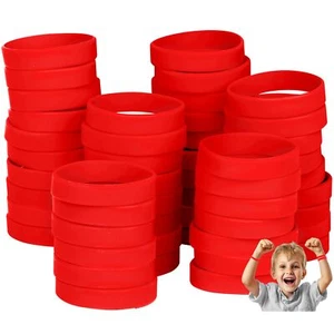 100PCS Silicone Bracelets Wristbands for kids,Blank Rubber Wristbands Elastic... - Picture 1 of 9