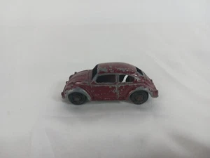 Vintage Die-Cast VW Bug Beetle Mini Tootsie Toy Car 2 1/8” Dark Red Volkswagen - Picture 1 of 6