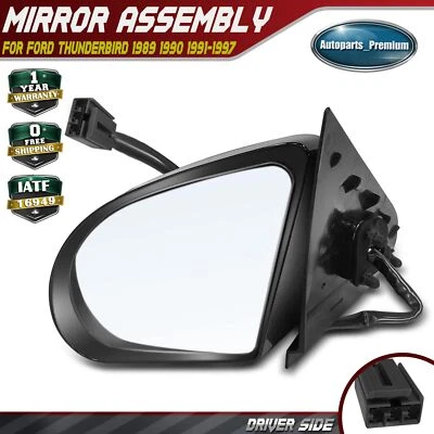 Espejo retrovisor izquierdo izquierdo derecho texturizado negro para Ford Thunderbird 1989 1990-1997 Foto 1 de 4