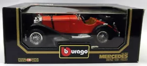 Burago 1/18 Scale Diecast 3009 Mercedes Benz SSK 1928 Red Black Model Car - Foto 1 di 2