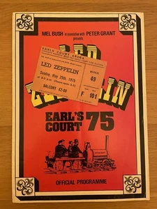 Led Zeppelin Earls Court Programme And Ticket 1975 - Imagen 1 de 3