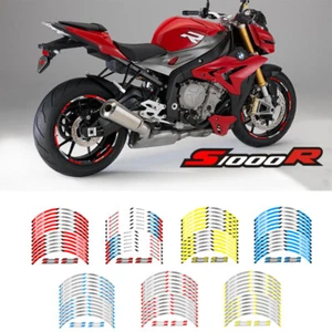 MOTORCYCLE RIM "17 STRIPES WHEEL DECALS TAPE STICKERS FOR BMW S1000R 2014-2021 - Picture 1 of 16