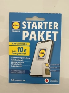 LIDL Connect Starterpaket inkl. 10 Euro Startguthaben Vodafone, NEU, OVP - Bild 1 von 1