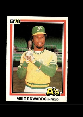 Mike Edwards 1981 Donruss Baseball Card #497 Oakland Athletics - Image 1 of 2