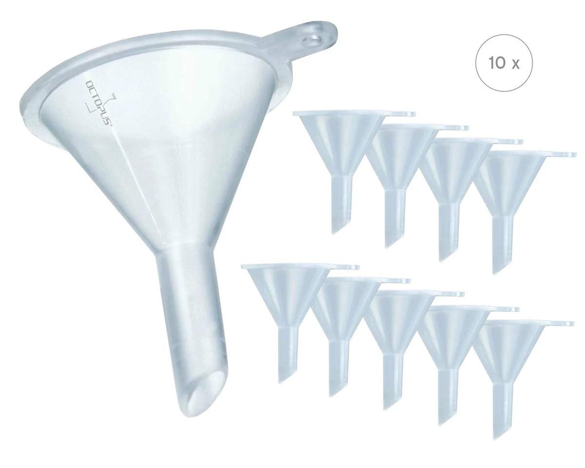 100 Stück Mini-Kunststofftrichter Transparent – Für Parfüm, ätherische Öle, Lotion, 6 X 31 X 38 Mm