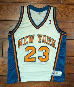 VTG Marcus Camby New York Knicks STARTER Jersey NBA Authentic Sewn Size 46 Large - Picture 1 of 24