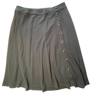 NWOT Talbots 18W Black Midi Skirt Stretch Crepe Corpcore Old Money Prep Academia - Picture 1 of 13