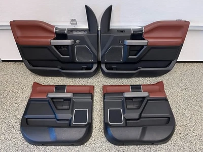 2017-2022 FORD F250 SUPER DUTY PLATINUM FRONT & REAR DOOR TRIM PANEL SET BLACK - Image 1 of 4