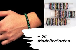 Edelstein Armband Kugel Natur stein Bayern Armbänder 8 mm Steinarmband 19 cm - Bild 1 von 112