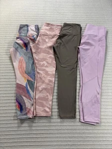 Athleta Womens Leggings Medium 4 PAIRS Pastels Mesh Camo High Elation Pockets - Picture 1 of 12