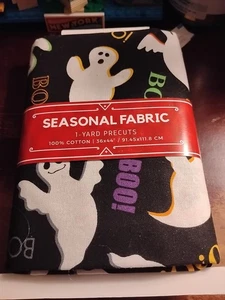 Seasonal Fabric 1-yard precuts~100% cotton~Halloween Ghost Pattern - Picture 1 of 2