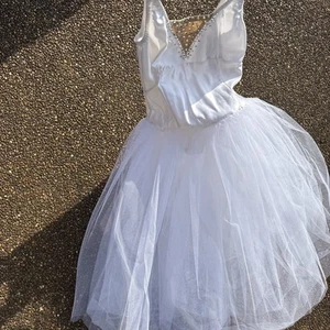 Vintage Curtain Call Costumes Satin Ballet Basic Size 10A Style C1914L W/Tiara - Picture 1 of 7