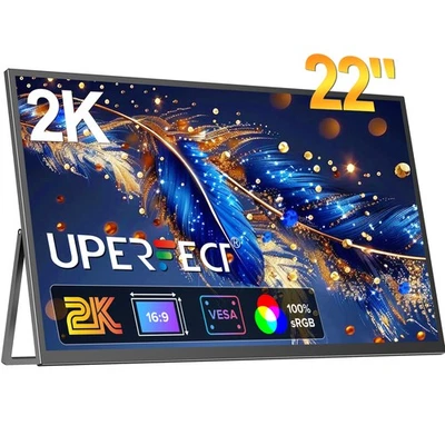 UMax 22 2K Tragbarer Monitore 22 Zoll 1440P QHD Größer Display Laptop Bildschirm - Bild 1 von 4