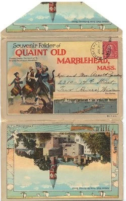 U.S. 1927 SOUVENIR FOLDER FROM MARBLEHEAD MASS 16 COLOR PANELS - Image 1 of 3