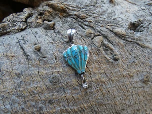 Hot Air Balloon Petite Pendant Turquoise & Opal Sterling Silver Handmade USA - Picture 1 of 7