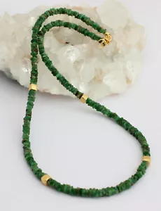 Collar De Tsavorita De Piedra Natural Verde Granate Cuadrado Para Damas 45 Cm - Imagen 1 de 2