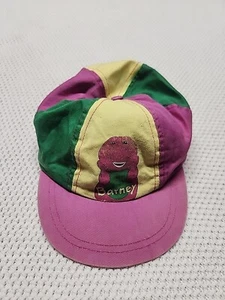 Vintage 90’s Barney Purple Dinosaur Party Baseball Hat Youth Size Colorblock - Picture 1 of 10