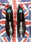 Mens Vintage Brown Leather Slip On Shoes Size UK 9