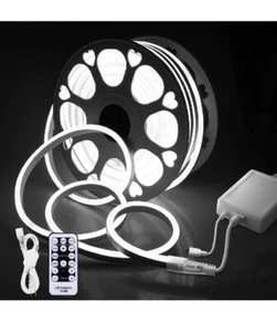 Aclorol 82FT LED Neon Rope Lights w/ Remote, Flexible, IP67, 6000K Dimmable  - Picture 1 of 8