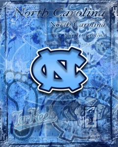 NORTH CAROLINA TAR HEELS Poster Tar Heels NCAA Football Print Free Shipping Us - Picture 1 of 5