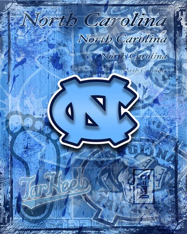 NORTH CAROLINA TAR HEELS Poster Tar Heels NCAA Football Print Free Shipping Us Cover