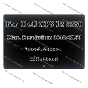 12.5" Dell XPS 12 9250 UHD 3840x2160 4K LCD LED Touch Screen Digitizer Assembly - Picture 1 of 11