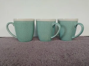 Sango Vega Aqua Coffee Cups Teal 4" Set of 3 - Picture 1 of 3