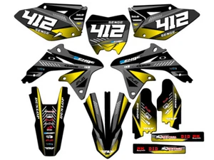 2008-2017 RMZ 450 SURGE Black Senge Graphics Kit Compatible with Suzuki - Picture 1 of 10