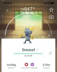 Shiny Hisuian Sneasel Pokemon Gen8 Go Same/30 day Pokémon Hisui Read Desc - Picture 1 of 1