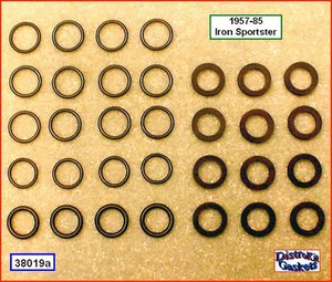 Juego de sellos de cubierta Pushrod, todos los sellos son de goma 1957-1985 Harley Ironhead Sportster - Imagen 1 de 1