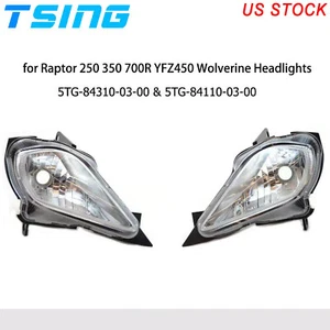 Headlights Assemblies Pair For 2006-2022 Yamaha YFZ 450 RAPTOR YFM 250 350 700 - Picture 1 of 10