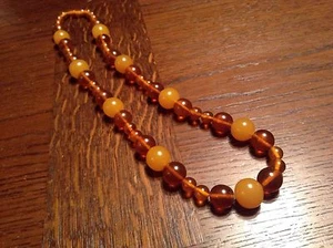 Bernstein Halskette verschiedene runde Perlen 28 Zoll - Bild 1 von 7