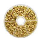 1Box 1950pcs Assorted of 6 Sizes Metal Tinny Spacer Beads Jewelry Mix Gold
