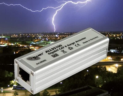 ALLNET ALL95100 CAT6 Adapter 90W PoE Ethernet Network Surge Protector Device - Image 1 of 4