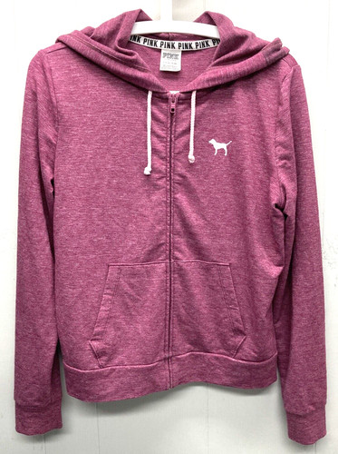 UNDERCOVER Felpa donna rosa Victoria's Secret manica lunga bordeaux full zip con cappuccio cane taglia M