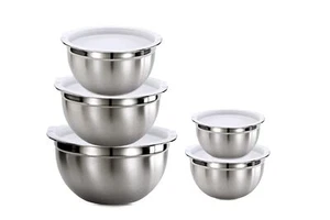 Mixing Bowls With Lids Set Of 5 Stainless Steel Nesting Bowl | Meal Prep Bowls | - Picture 1 of 8