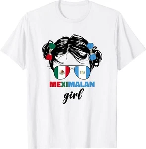 Half Mexican And Guatemalan Mexico Guatemala Flag Girl Kids T-Shirt - Picture 1 of 10