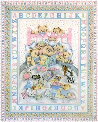 123 ABC III Bears Soft Animals Cotton Fabric Freedom By The Panel FAFF657-11 - Image 1 of 1