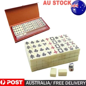 Vintage Chinese Mahjong Set Traditional 146 Tiles Mah-Jong Game Set With Box New - Picture 1 of 12