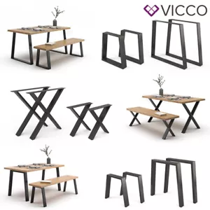 Tischkufen Tischbeine Tischgestell Couchtisch Esstisch Möbelfüße DIY Loft Vicco - Bild 1 von 14